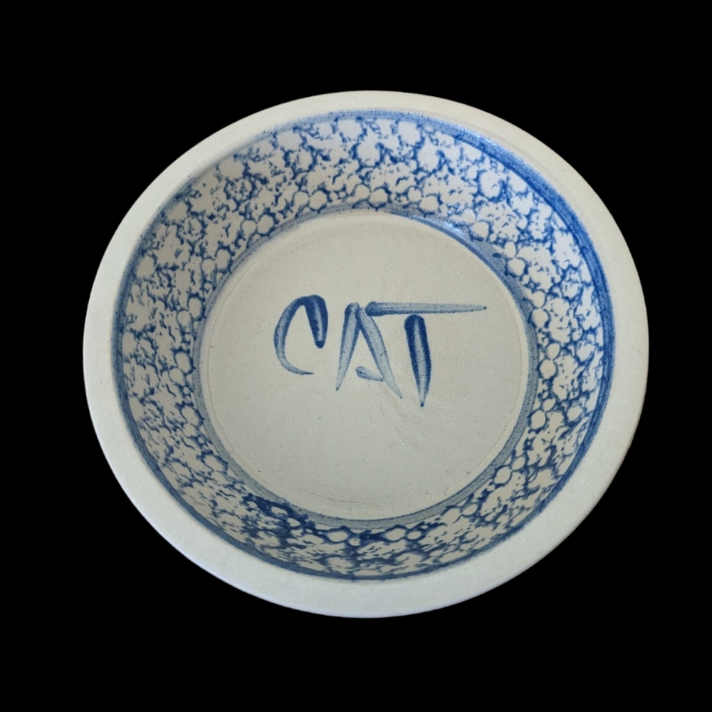 BBP Beaumont Brothers pottery cat bowl dish